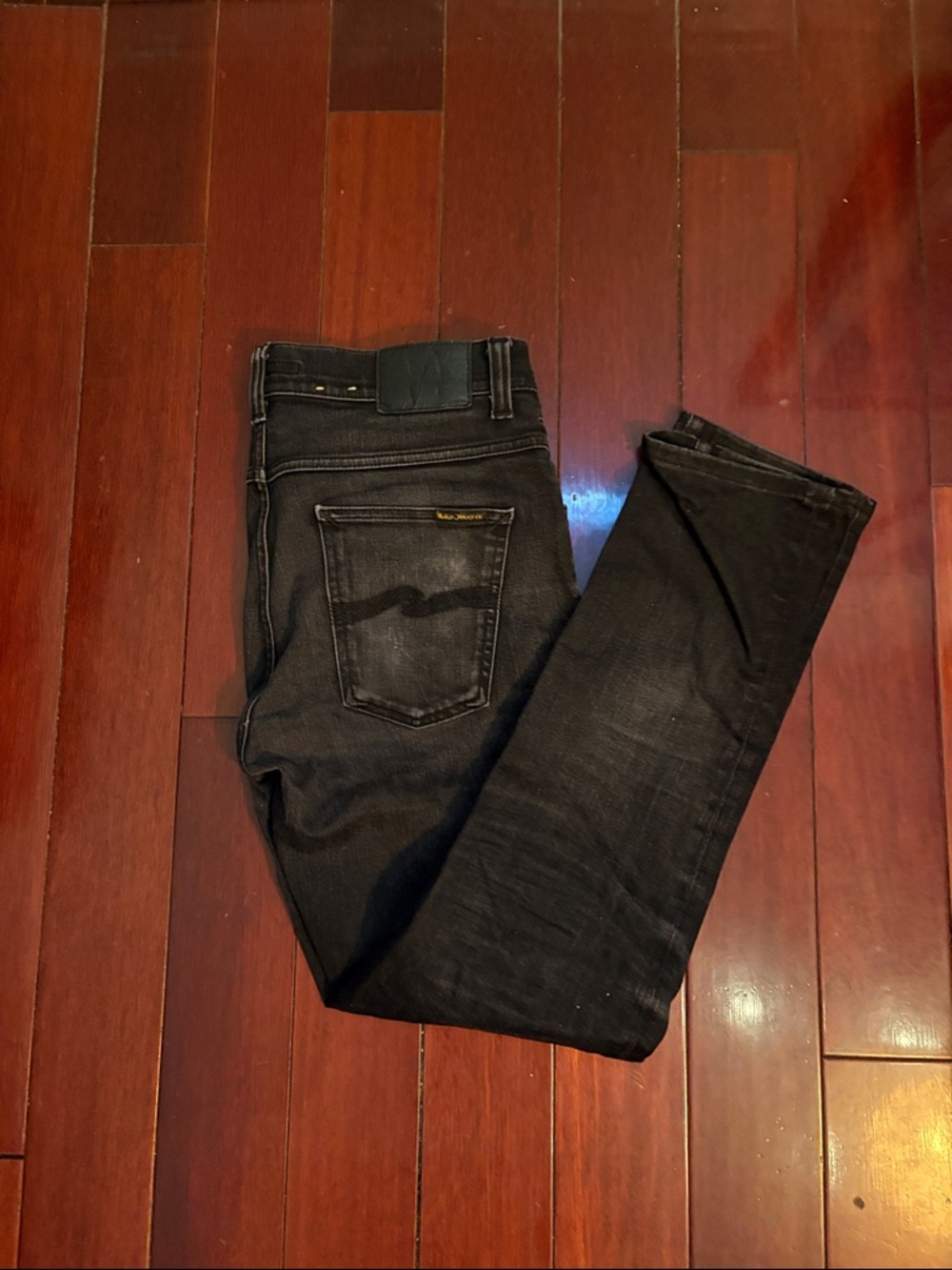 Nudie Jeans Men's “Dry Cold Black” Slim Lean Dean Jeans 33x30